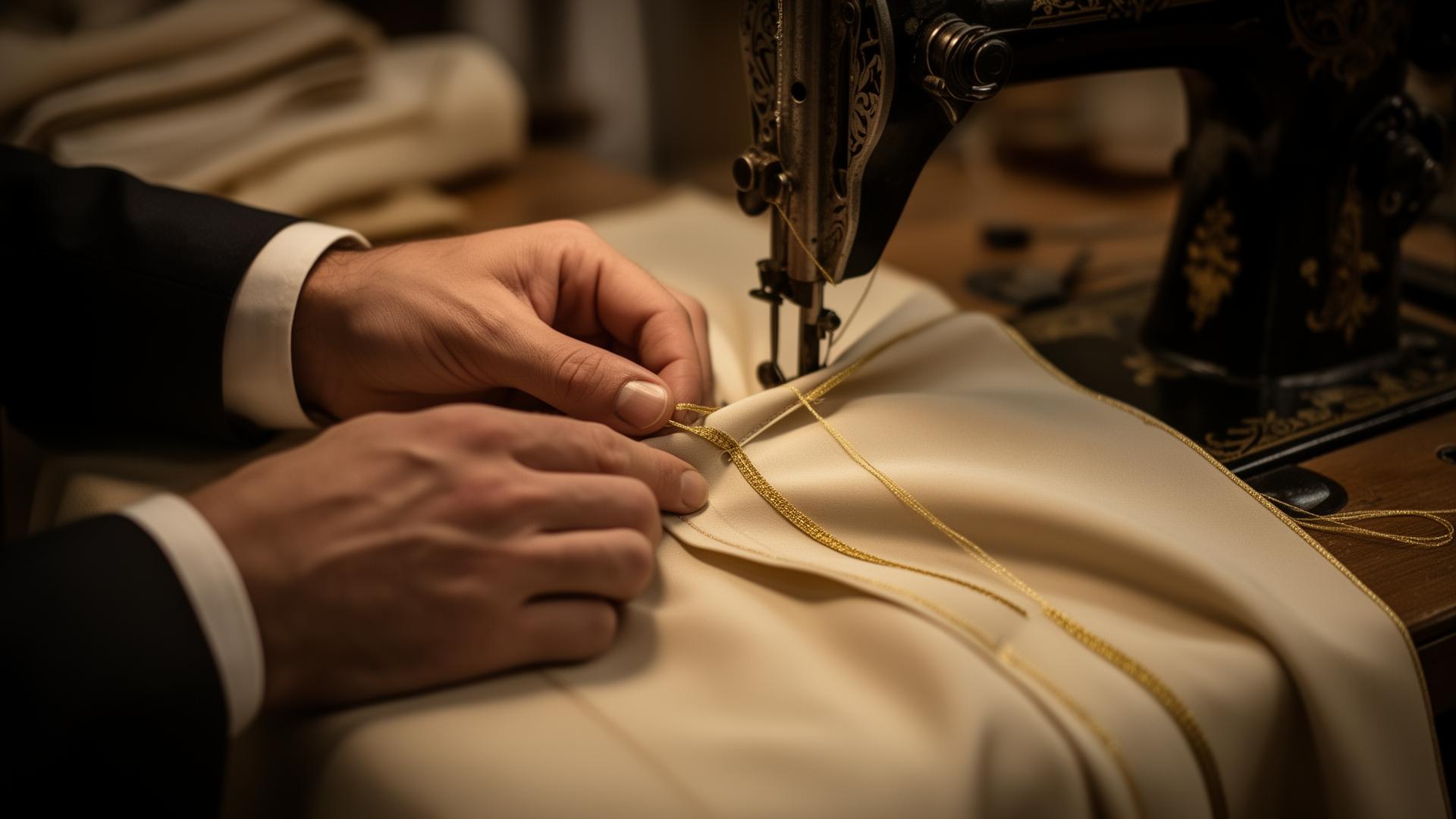 Artisan tailleur travaillant avec précision